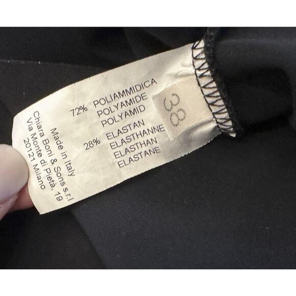 Chiara Boni La Petite Robe Elisse Black One-Shoulder Ruffled Gown Dress Size 38 - Picture 4 of 5